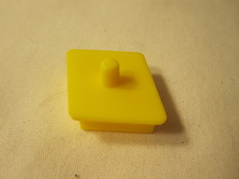 1990 MB Travel Games - Perfection game piece: Yellow Puzzle Shape #9 - $1.50