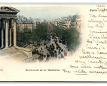 Boulevard De La Madeline Street Vista Parigi Francia Unp Udb Cartolina S17 - $4.04