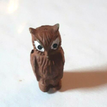 Dollhouse Tiny Brown Owl Bonsai Zen Fairy Garden Miniature Bird Dollhouse - £3.90 GBP