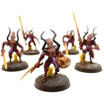 Daemons of Khorne Bloodletters 5 Painted Miniatures Demon Age of Sigmar - $74.99
