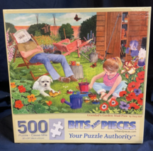 Bits &amp; Pieces Jigsaw Puzzle &quot; Grandad&#39;s Garden Mud Pies &quot; 500 Pieces COM... - $7.55