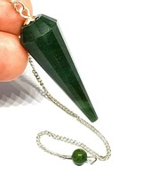 Jade Pendulum Nephrite Gemstone Dowsing Divination Reiki Crystal Charged Stone - £5.76 GBP