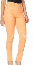DG2 Diane Gilman Peach Orange Destructed Denim Jeans Size 8 NWT - £35.43 GBP