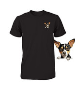 Funny Rat Terrier Dog Peeking Pocket Tshirt Cute Puppy Dog Lover Tee Pri... - $25.11 CAD+