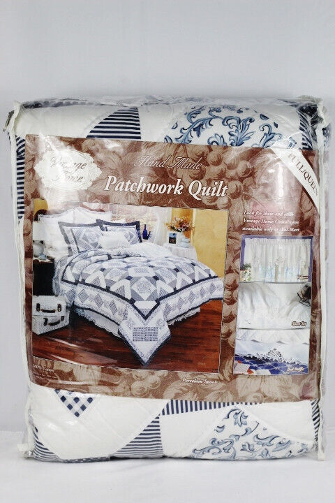 Primary image for Keeko Vintage Home Hand Made Patchwork Quilt  Bedcover FULL/QUEEN 86 x 86