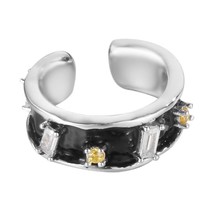 S&#39;STEEL 925 Silver Black Enamel Clip On Earrings For Women Without Pierc... - £17.96 GBP