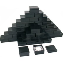 Black Stripe Cotton Filled Jewelry Gift Box 3 3/4&quot;x 3 3/4&quot;x 2&quot; Kit 100 Pcs - £44.50 GBP