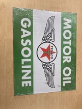 Green Red Blac And White Texaco Moto Oil Gasoline Tin Sign 12.5/16 - £19.75 GBP