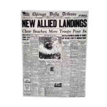 Vintage 1997 Kenner 12&quot; Gi Joe D-DAY Salute Replacement Chicago Trib Newspaper - £7.34 GBP