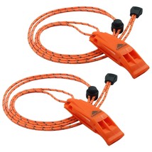 LuxoGear Emergency Whistles with Lanyard Safety Whistle Survival Shrill Loud Bla - £15.30 GBP