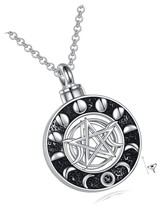 Triple Moon Urn Necklace Sterling Silver Pagan Wiccan Magic - £126.16 GBP