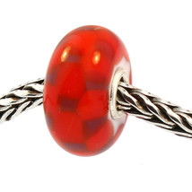 Authentic Trollbeads Glass 61369 Red/Purple Chess RETIRED - $13.52