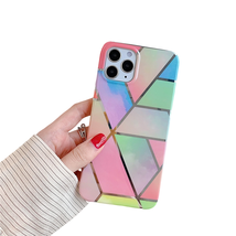 Anymob iPhone Candy Color Glossy Marble Phone Case Silicone Shockproof Bumper  - £21.27 GBP