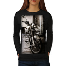 Wellcoda Old Retro Womens Long Sleeve T-shirt, Motorcycle Casual Design - $24.12