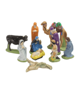 9 Piece Nativity Set Over 50 Years Old Colorful Set 8 Inches Tall! VGC - $51.28 CAD