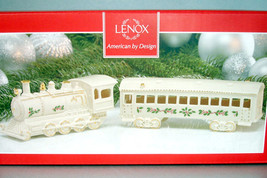 Lenox Christmas Village Holiday Train Engine &amp; Passenger Car New  - $142.90