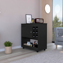 Aloha Bar Cart: 6-Bottle Black Wengue - $3,851.37 MXN
