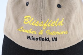 Vintage 90s Distressed Blissfield Lumber &amp; Interiors Spell Out Cotton Dad Hat - £19.68 GBP