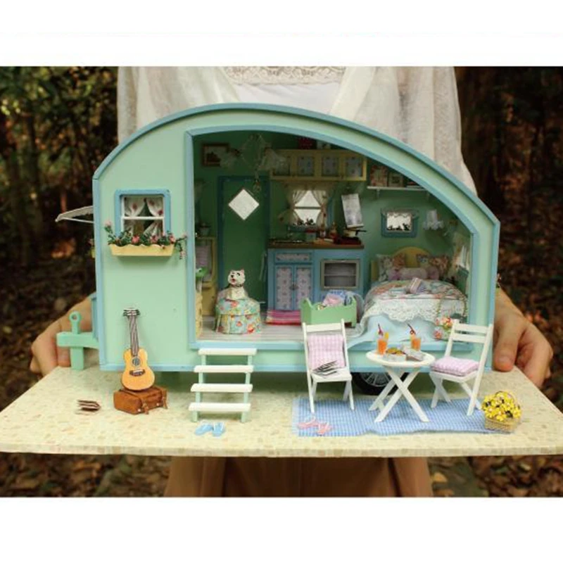 Large Diy Doll House Case  Model Building Miniature 3D Wooden Handmade Dollhouse - £59.17 GBP