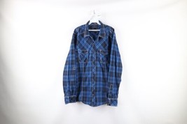 Buckle BKE Mens XL Athletic Fit Thick Stitch Western Snap Button Shirt Plaid - £31.61 GBP