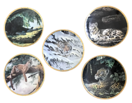 Lenox Guy Coheleach&#39;s Royal Cats Collection 5 Decorative Plates 1994 Signed 8&quot; - £53.34 GBP