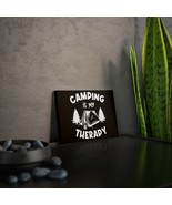 Canvas Photo Tile with Camping Illustration - Black and White Print - Ho... - £16.22 GBP+