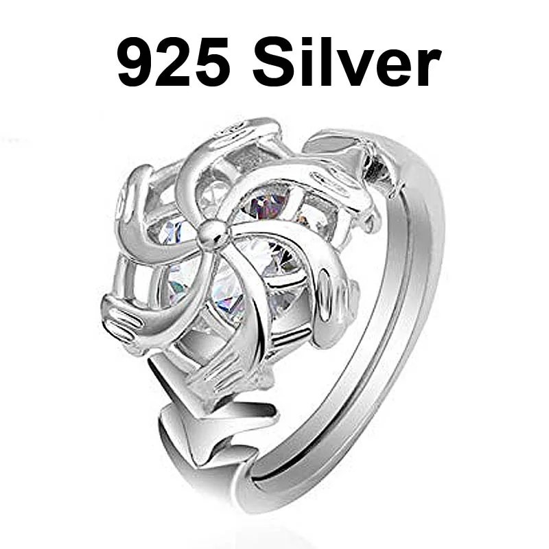 925  Silver The Lord Of Rings Nenya Galadriel Ring of Water LOTR Elf Rings Great - £42.52 GBP