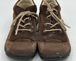 Ecco Toddler Shoes Sz 22 6t US Brown Leather Walking Boys Baby Tie Sneakers - £11.55 GBP