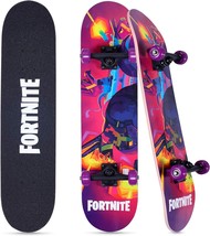 Fortnite 31&quot; Skateboard - Cruiser Skateboard With Printed, Great For Teens - £29.31 GBP