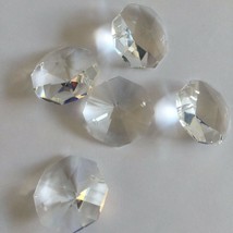 50pcs 26mm Crystal Prism Octagon Bead 2 Holes Wedding Garland Tree Lighting Part - $27.10