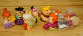 Vintage Bag Lot Plastic Toys Applause FLINTSTONES Dennys Fun Squirters 3&quot; Tall - £15.61 GBP