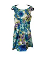 Eliza J Floral Cap Sleeve Pleated Fit Flare Dress Womens Size 2 XS Full ... - £29.87 GBP