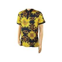 Mens PLATINI Sports Polo Shirt With Rhine Stones Fancy Chains DPP8236 Black image 3