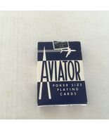 Vintage Aviator poker size playing cards blue pattern deck of cards poke... - $27.68 CAD