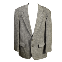 Bill Blass Mens Black White Herringbone Single Breasted Wool Sport Coat Size 42R - £29.15 GBP