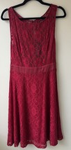 NWT Noctflos Women’s Red A-line Lace V Neck Dress Size Medium - $16.82
