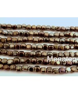 50 4 x 4 mm Czech Glass Cube Beads: Iris - Brown - $26.17 MXN