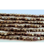 50 4 x 4 mm Czech Glass Cube Beads: Iris - Brown - $1.41