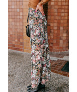 Brown Floral Print High Waist Maxi Skirt - €12,84 EUR