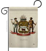 Coat Of Arms Delaware Garden Flag States 13 X18.5 Double-Sided House Banner - £15.92 GBP
