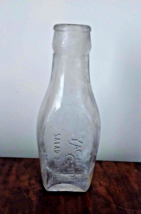 VIntage Early 1900s Yacht Club Salad Dressing Clear Embossed Bottle Chicago - $9.90