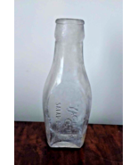 VIntage Early 1900s Yacht Club Salad Dressing Clear Embossed Bottle Chicago - £7.76 GBP