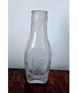VIntage Early 1900s Yacht Club Salad Dressing Clear Embossed Bottle Chicago - $188.83 MXN