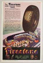 1933 Print Ad Firestone Tires Made at Century of Progress Exhibition - $11.68
