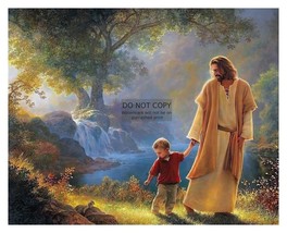 Jesus Christ With Little Child Walking In Nature 8X10 Photo - £6.67 GBP