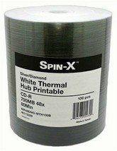 500 Spin-X Diamond 48X White Thermal Hub Printable Cd-R 80Min 700Mb - £200.61 GBP