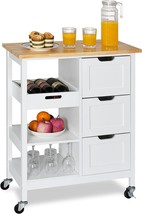 Yitahome Kitchen Island Cart With Storage, Kitchen Cart For Home, Rolling, White - £118.92 GBP
