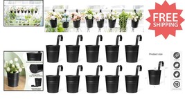 Versatile Black Hanging Flower Pots – 10 Pcs Iron Planters for Indoor &amp; ... - $668.91 MXN