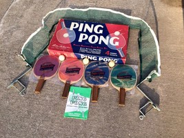 Vintage 1959 Parker Brothers Ping Pong Table Tennis Set 4 Paddles! Complete - £19.42 GBP