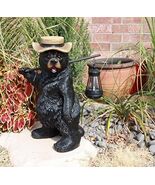 Rustic Forest Black Bear Outdoor Hiking Figurine W/ Solar LED Light Lant... - €64,01 EUR
